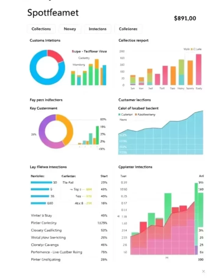 A sample report generated by Collectly's analytics module, displaying key performance indicators (KPIs) related to collections and customer interactions.